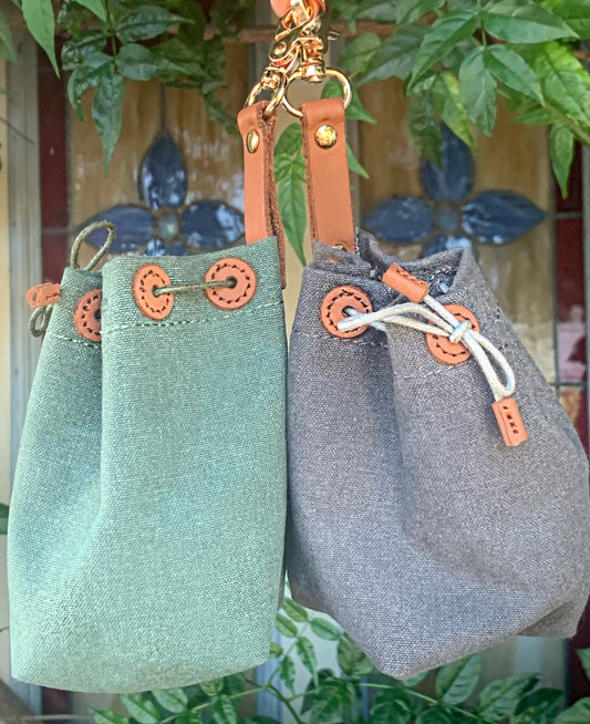 Canvas & Leather Treat Pouch
