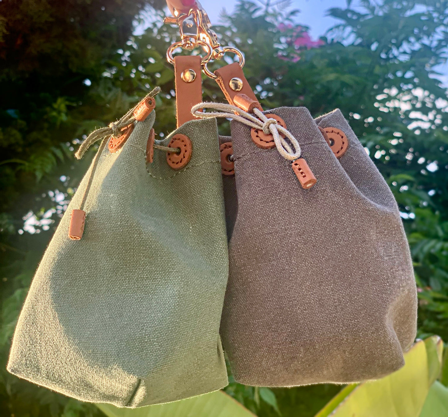 Canvas & Leather Treat Pouch